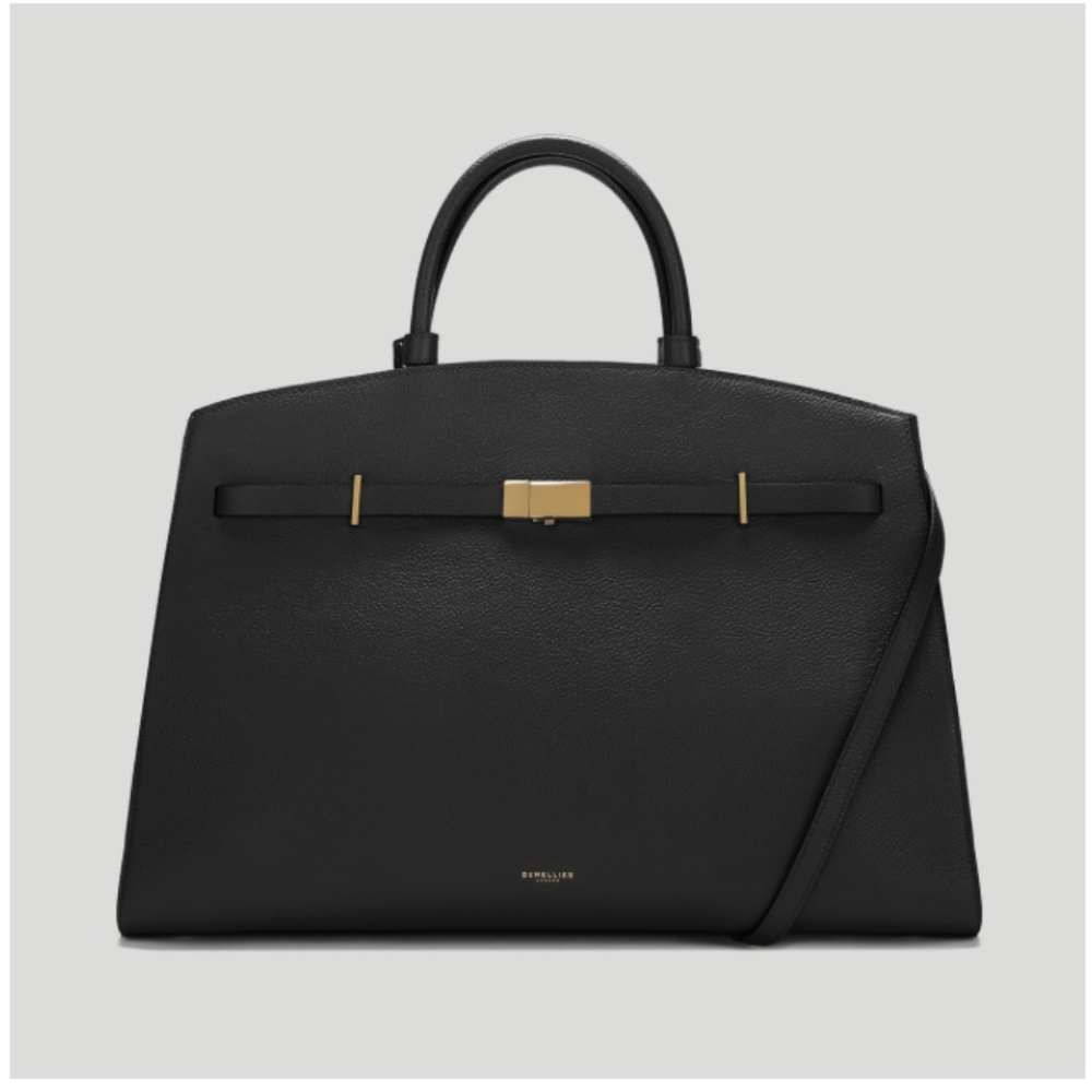 ✨ DeMellier The Hudson Bag Black Small Grain Leather